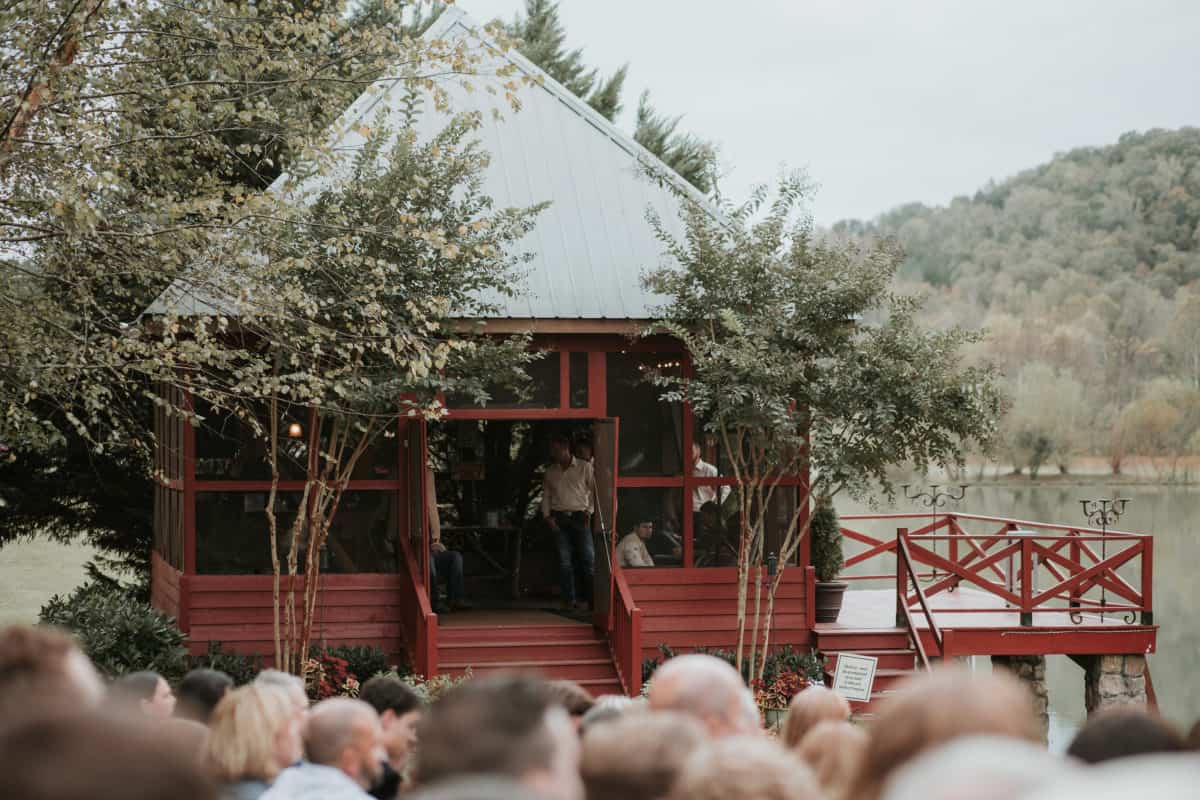 cabin in the woods at vintage wedding venue in georgia
